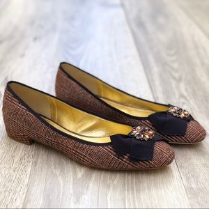 J. Crew Plaid Bow Flats